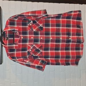 Scandalous Collectible! Enyce Button Up 5X Red and Navy Plaid Short Sleeve Shirt